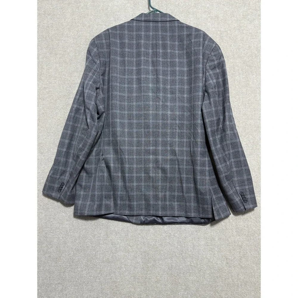 Michael Kors Blazer Mens Gray Windowpane Plaid Two Button Notch Lapel Sport Coat